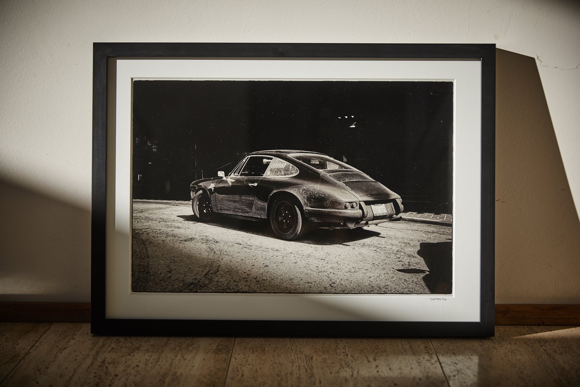 Slot Car Porsche 911 with iconic license plate – fine art print