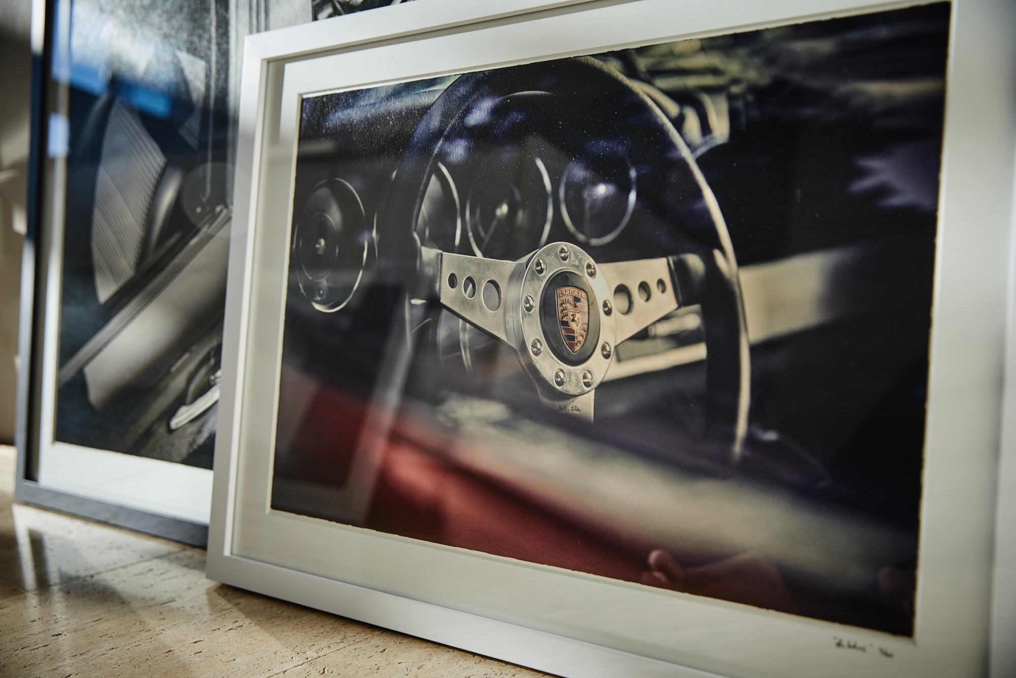 Rare Moto-Lita Porsche steering wheel close-up – cinematic fine art print
